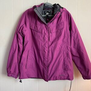 Athletec Jacket Coat Women’s Large Purple Utility Full Zip Hood Winter